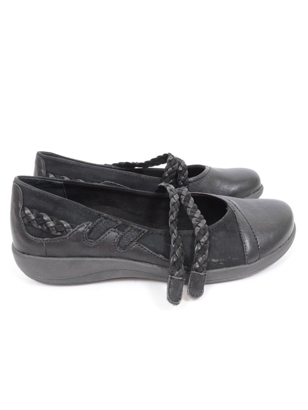 Aetrex Annie Women's 10 Black Leather Hook & Loop Mary Jane Comfort Work Shoes - Picture 5 of 10